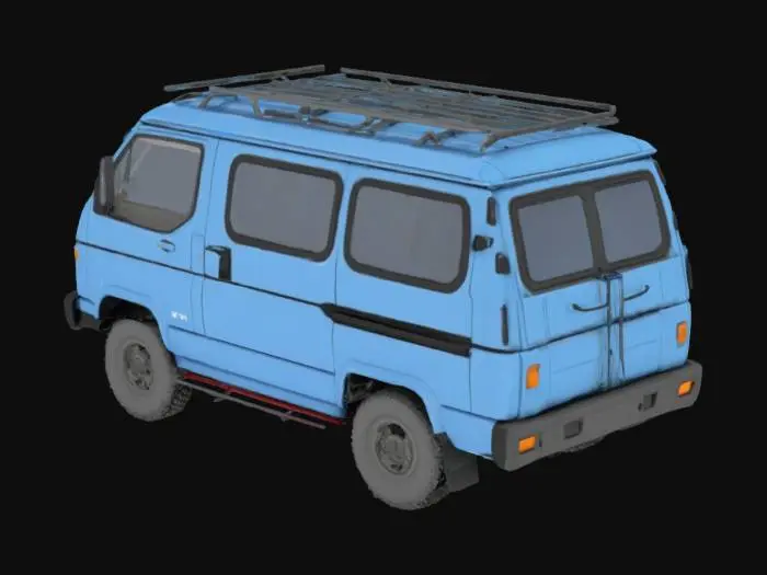 3D model for mitsubishi delica 4x4 van, realistic, highly detailed