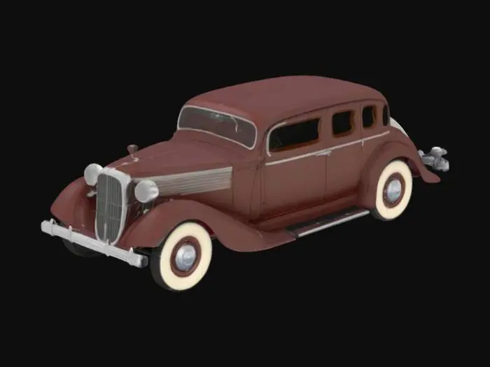 3D model for 1930s plymouth sedan, realistic, highly detailed,