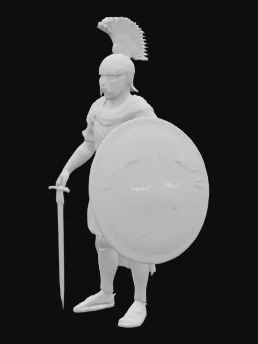 3D model for medieval, roman infantry in full battle gear , highly detailed proper colors
