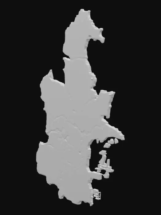 3D model for Map of Yokohama with Naka-ku Highlighted