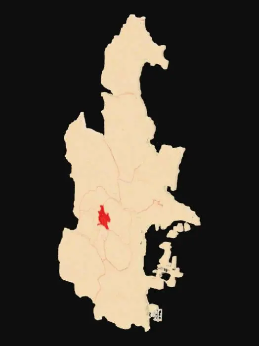 3D model for Map of Yokohama with Naka-ku Highlighted