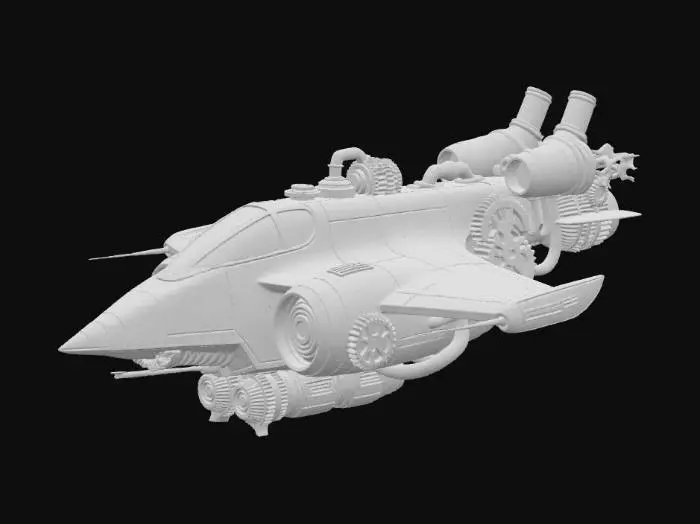 3D model for Steampunk Jem'hadar fighter "Winged Scorpio"