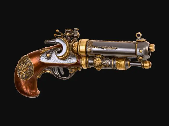 3D model for Steampunk pistol