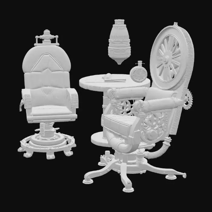 3D model for Steampunk Medical chair