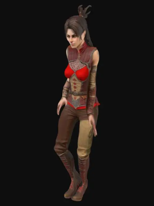 3D model for Warrior in Leather Armor