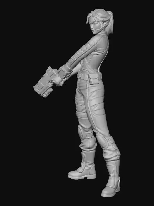 3D model for Turn the provided reference image into a stylized D&D miniature. Preserve the main pose, expression, and vibe of the reference, and slightly exaggerate it to make it visually striking for a tabletop mini (pose, facial expression, proportions, clothing, or accessories). The style should match the tone of the reference: flirty, heroic, mischievous, sinister, or otherwise. Character should be baseless so a custom base can be added later. Full color, with textures informed by the reference image for clothing, skin, armor, and accessories. Designed for resin printing: solid geometry, no thin dangling parts, no floating elements, miniature-friendly scale, readable from multiple angles, and visually dynamic. Fantasy style, suitable for D&D minis.
