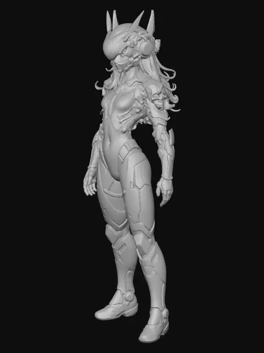3D model for Create a full-body baseless miniature based entirely on the provided reference image. Preserve all features, clothing, accessories, and aesthetic style exactly as in the reference, without adding anything not present. Retain the character’s pose, expression, and vibe, slightly exaggerating the pose if needed for tabletop readability, but do not distort proportions or shrink/over-compress the body. Generate a printable full-color miniature with solid geometry, thick enough limbs for resin printing, no floating parts, readable from multiple angles. Extend busts or partial figures into full-body models while keeping the character faithful to the reference. Do not insert fantasy, sci-fi, or other stylistic elements unless they are in the reference image.