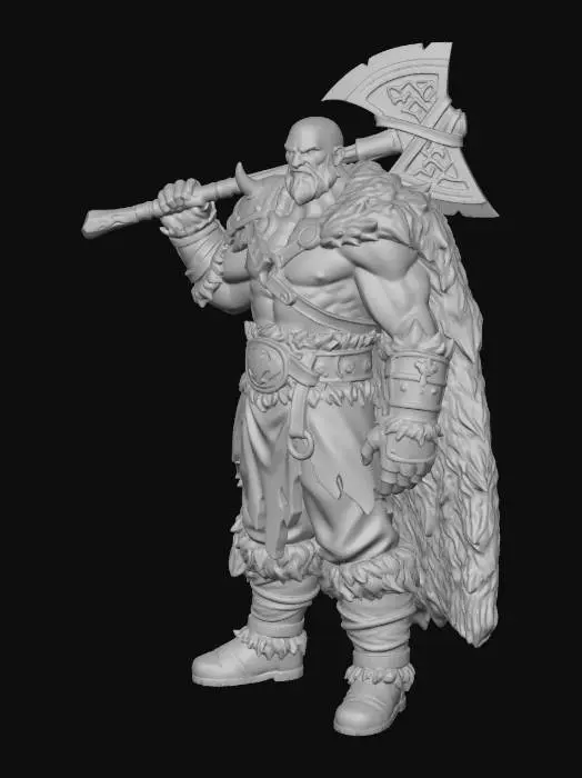 3D model for Create a full-body baseless miniature based entirely on the provided reference image. Preserve all features, clothing, accessories, and aesthetic style exactly as in the reference, without adding anything not present. Retain the character’s pose, expression, and vibe, slightly exaggerating the pose if needed for tabletop readability, but do not distort proportions or shrink/over-compress the body. Generate a printable full-color miniature with solid geometry, thick enough limbs for resin printing, no floating parts, readable from multiple angles. Extend busts or partial figures into full-body models while keeping the character faithful to the reference. Do not insert fantasy, sci-fi, or other stylistic elements unless they are in the reference image.