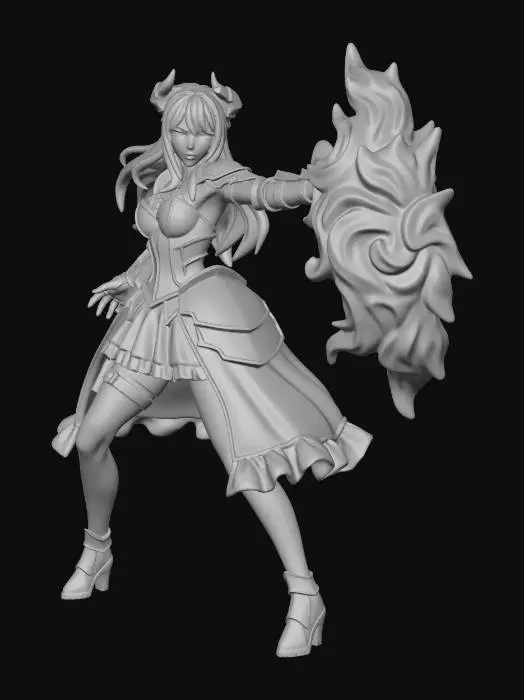 3D model for tiefling sorceress