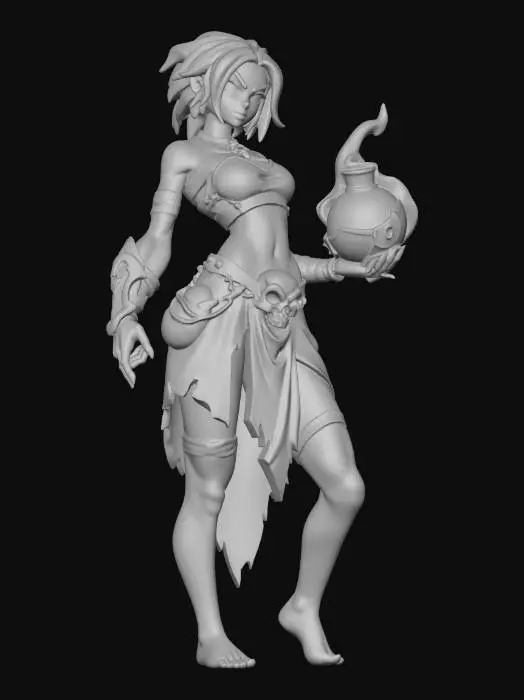 3D model for Tribal Mage_F_OO_HR