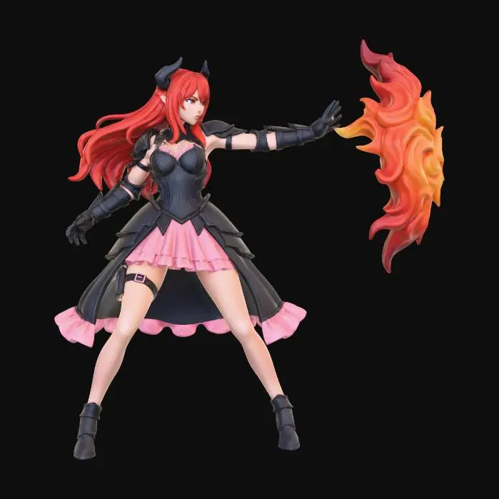 3D model for tiefling sorceress