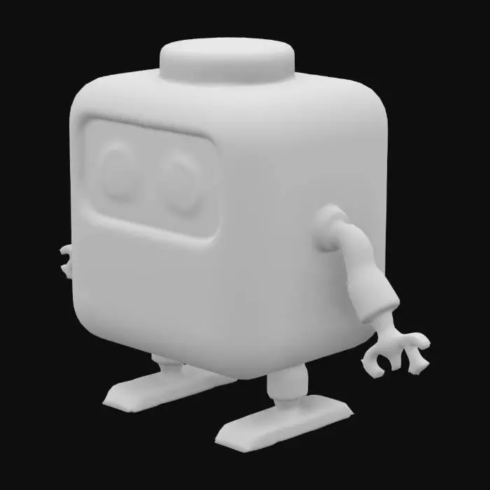 3D model for cute little robot in a shape of cube bluetooth speaker