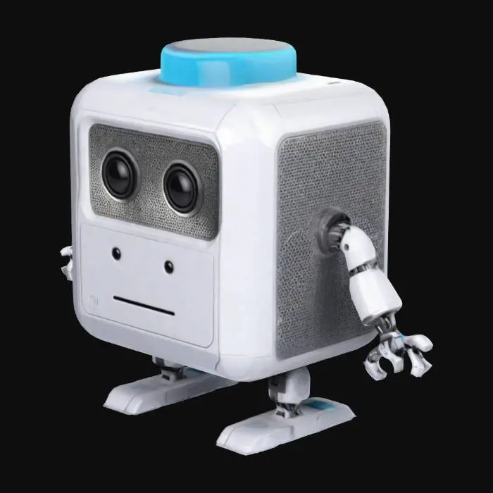 3D model for cute little robot in a shape of cube bluetooth speaker