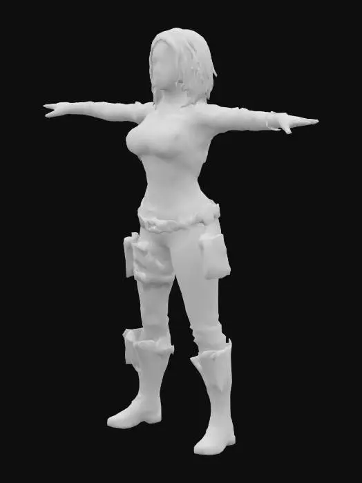 3D model for A highly detailed 3D female superhero character inspired by Marilyn Monroe, blending classic Hollywood beauty with a modern tactical superhero style. The character has platinum blonde curled hair, glamorous facial features, and wears a sleek, form-fitting tactical suit with a subtle star emblem, armored boots and gloves, and a utility belt. Designed in a stylized realism suitable for real-time rendering in Unreal Engine 5, the model is in a T-pose, fully rigged, clean topology, PBR materials, and 4K textures, cinematic lighting.