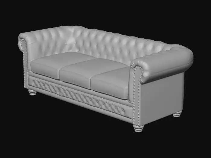 3D model for Chesterfield Sofa in Sunlit Room