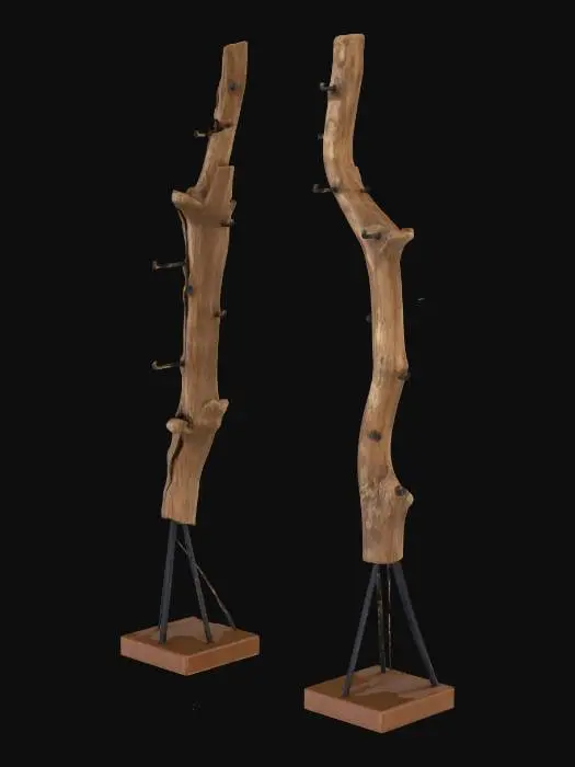 3D model for Rustic Wooden Coat Racks