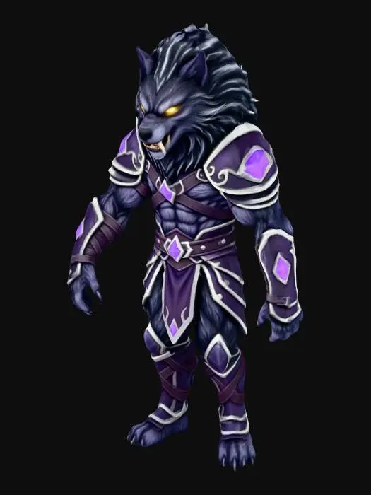 3D model for มอนเตอร์ราชาหมาป่ากางแขนออกเล็กน้อยเพื่อไม่ให้ติดกับลำตัว