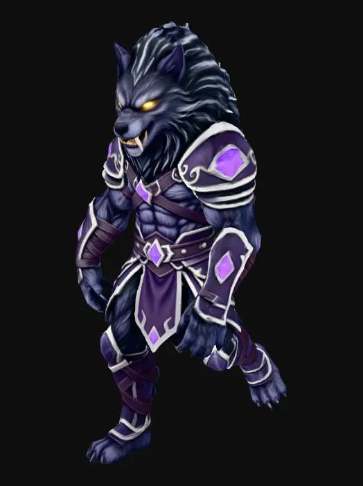 3D model for มอนเตอร์ราชาหมาป่ากางแขนออกเล็กน้อยเพื่อไม่ให้ติดกับลำตัว