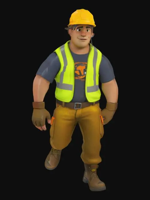 3D model for Construction Worker Character