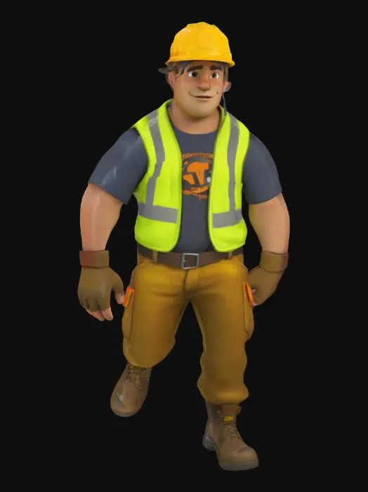 3D model for Construction Worker Character