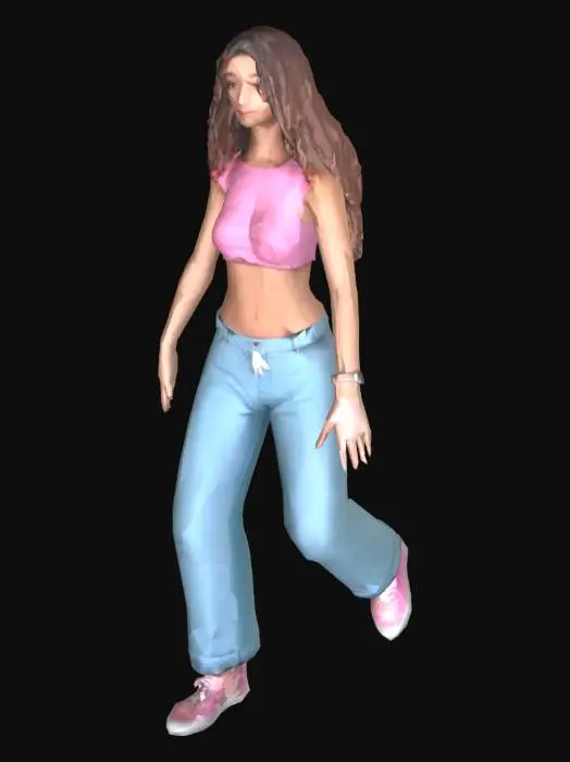 3D model for simple influencer girl at t pose

