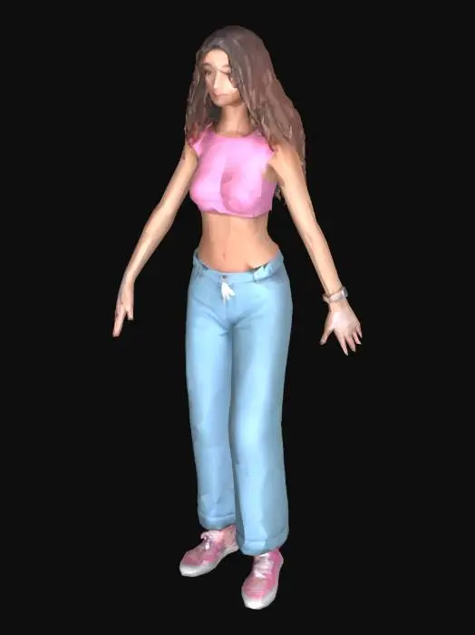 3D model for simple influencer girl at t pose

