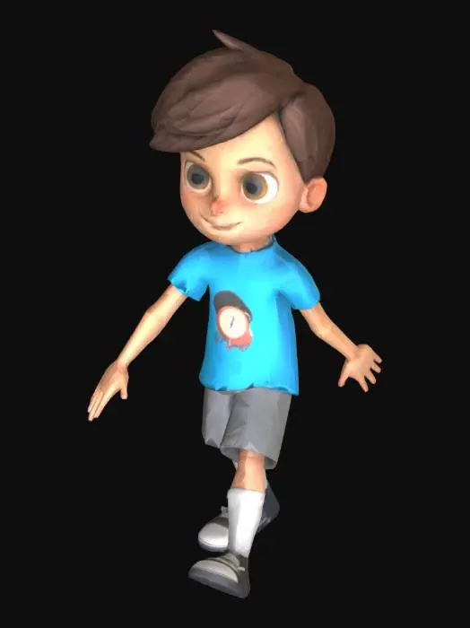 3D model for simple young boy (age 10) at t pose
