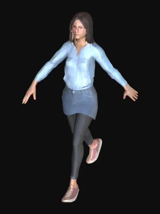 3D model for simple citizen women at T pose