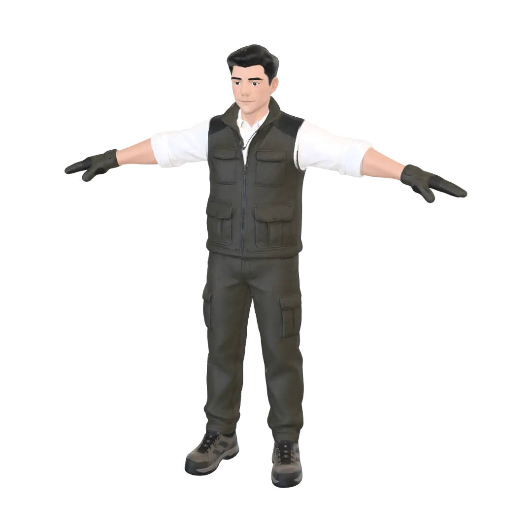 植物老师 - Neutralpose 3D model, vytvořený pomocí AI