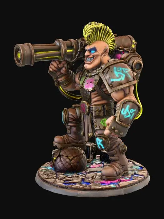 3D model for Cyber Punk Warrior