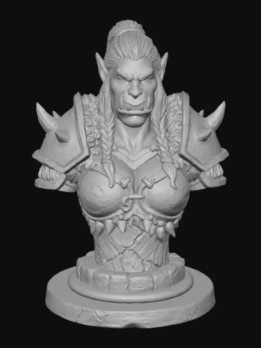 3D model for Orc Warrior Bust