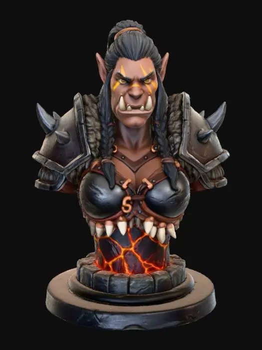3D model for Orc Warrior Bust