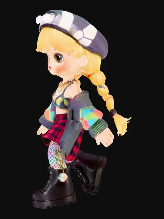 3D model for 3头身，一个Q版的卡通人像工仔