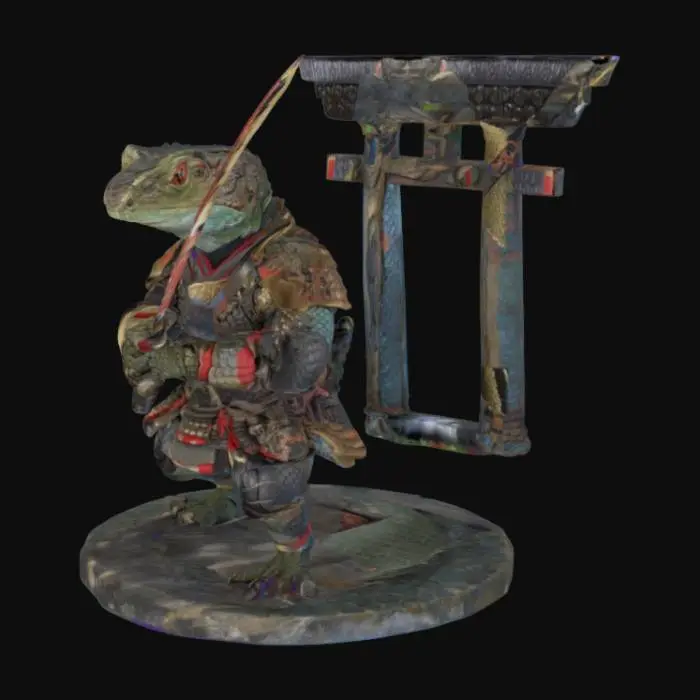3D model for Samurai Lizard Statue