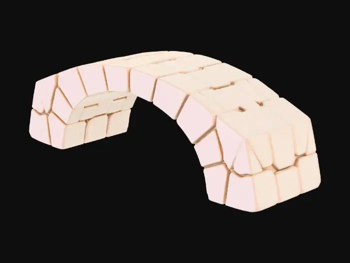 3D model for I need a bridge for hermit crabs to cross down into water in a tank. no longer than 10cm long with out an extreme curvature. the bridge must have no walls so they can easily walk on and off from any position. the bridge on the bottom must have some kind of pattern that they can grip on as they will slip on a smooth surface