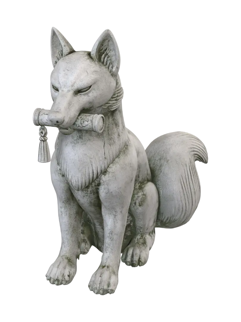 Scroll-bearing Stone Fox - Basalt 3D model, vytvořený pomocí AI