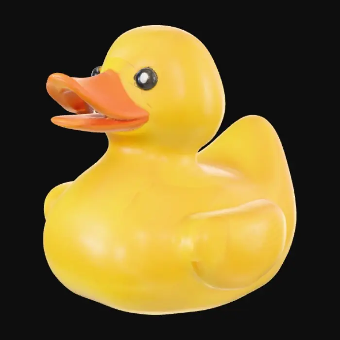 3D model for A simple rubber ducky thats yellow, orange beack