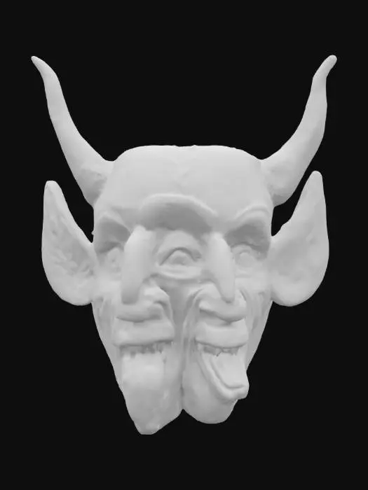 3D model for Dual Faced Horned Mask