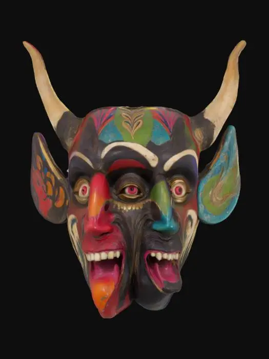 3D model for Dual Faced Horned Mask