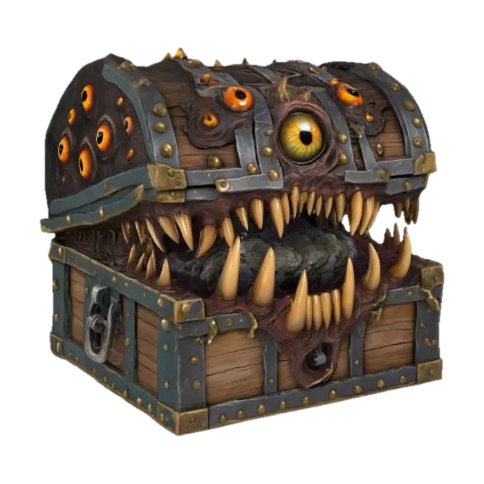 facundo.ferreiro的mimic Chest — 使用 Meshy AI 3D 生成器制作，免费下载 FBX OBJ GLB STL