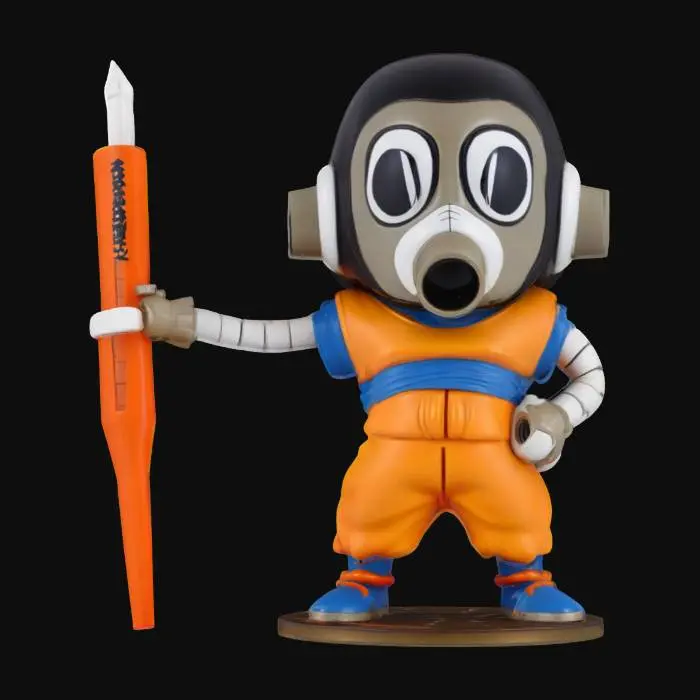 3D model for Gas-Masked Warrior with Pen