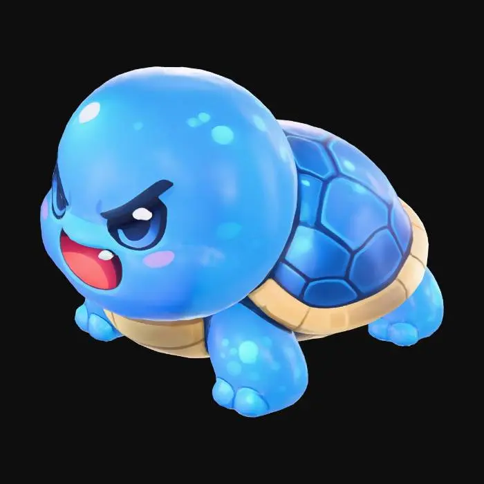 3D model for Angry Blue Turtle