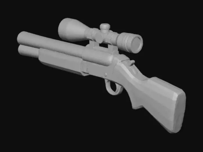 3D model for Double-Barrel shotine