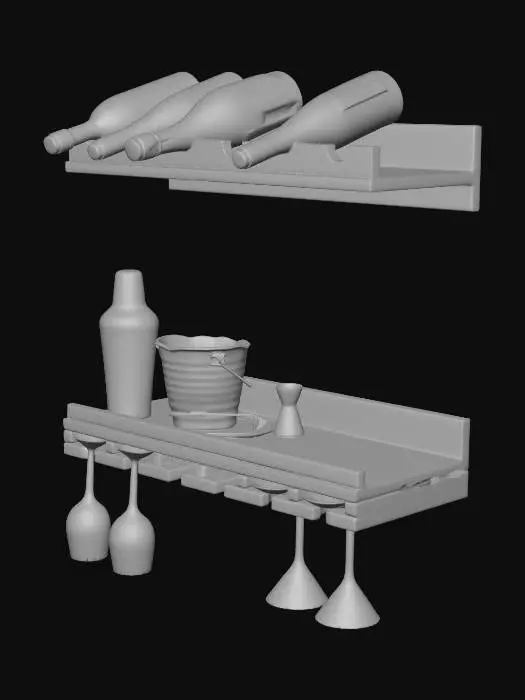3D model for Wine and Cocktail Bar Accessories