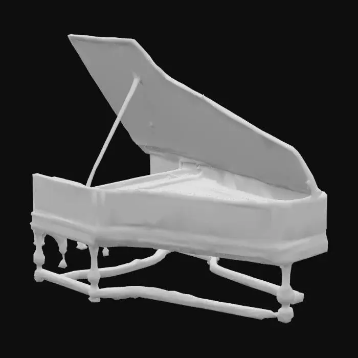 3D model for Harpsichord in Sunlit Room