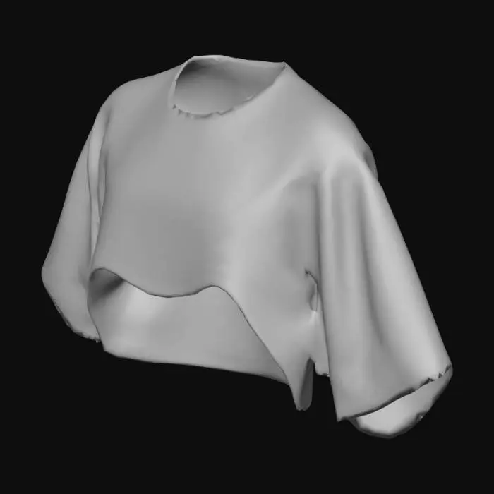 3D model for Red Crop Top