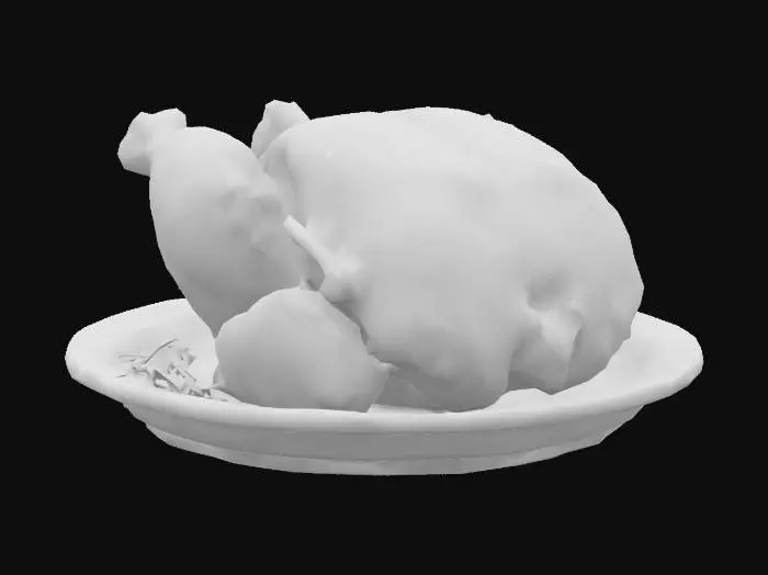 3D model for full fried chicken from the oven