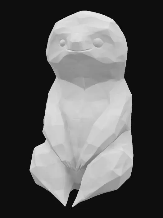 3D model for Origami Sloth made of colorful newspaper