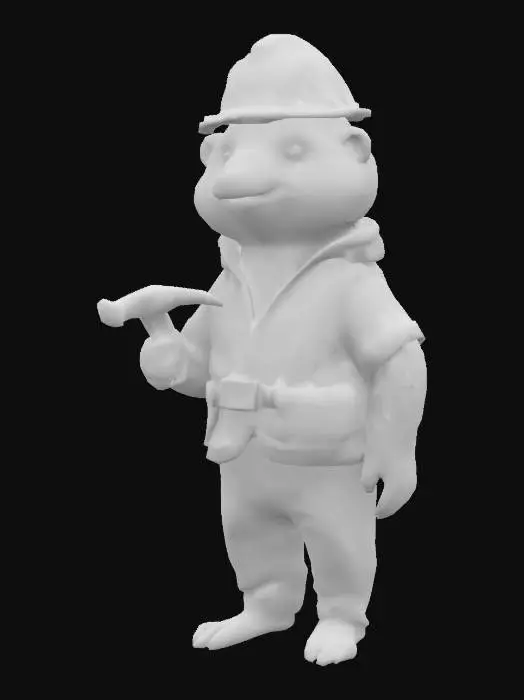 3D model for anthropomorph sloth as a construction worker