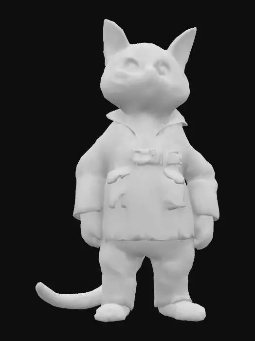 3D model for Anthropomorph cat as an firefighter